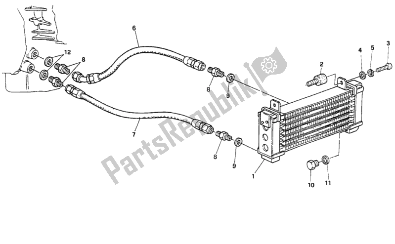 Todas as partes de Radiador De óleo do Ducati Supersport 900 SS USA 1994